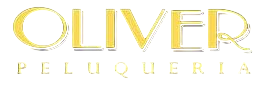 Logotipo de Oliver Peluquería en texto amarillo.