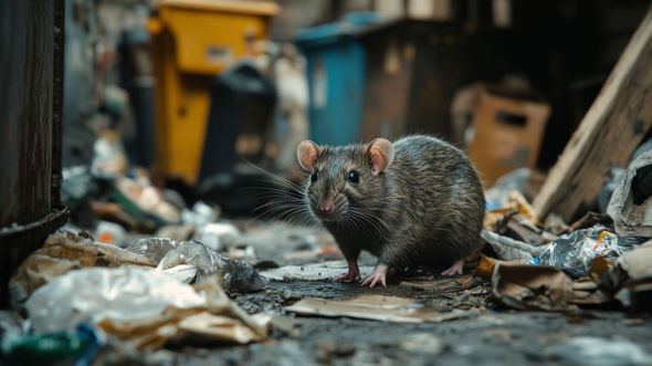 Rat parmi des ordures