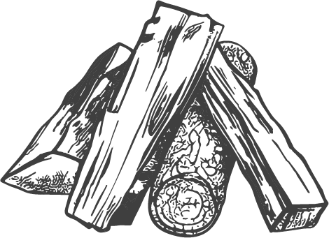 Bois de chauffage dessiné.