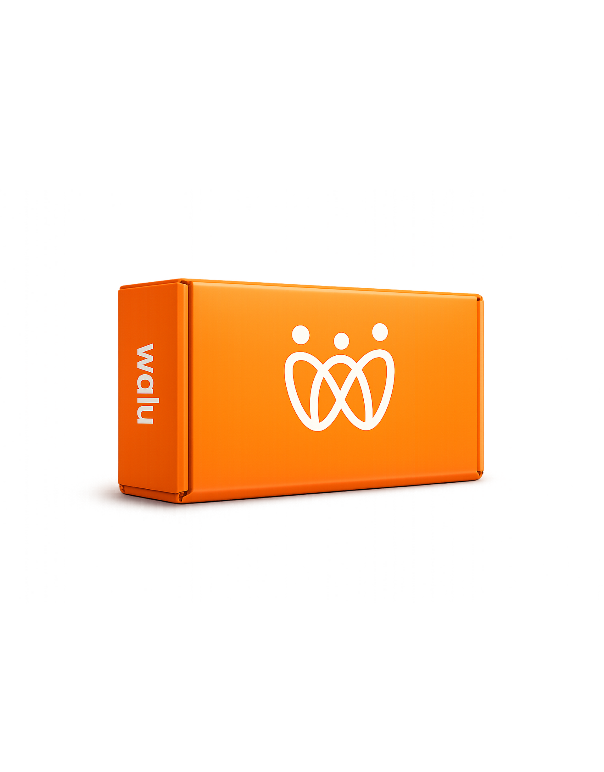Orangefarbenes npm-Paketbox-Symbol mit weißem Logo auf weißem Hintergrund