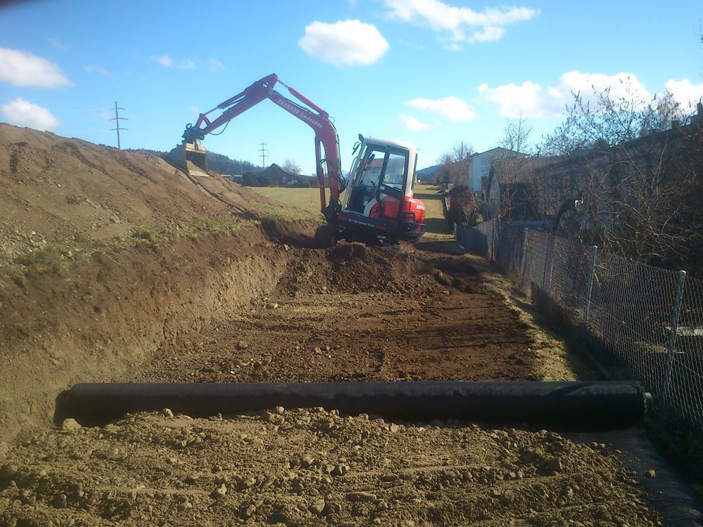 Erstellung einer provisorischen Baustellenzufahrt
