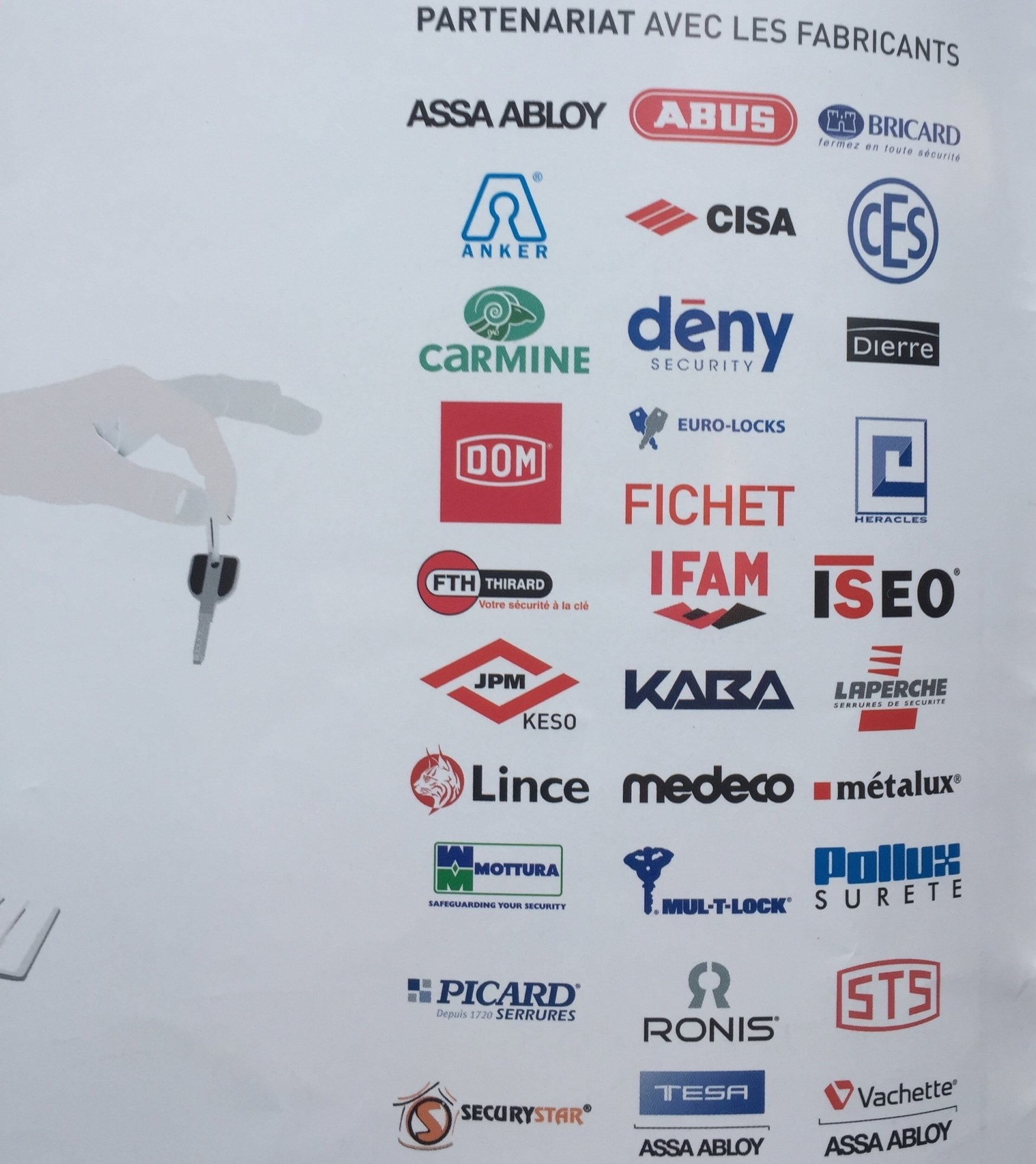 Logos des fabricants de serrure