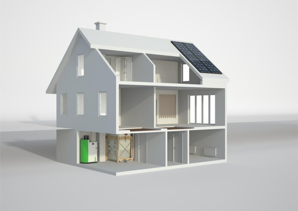 3D Querschnitt eines Hauses