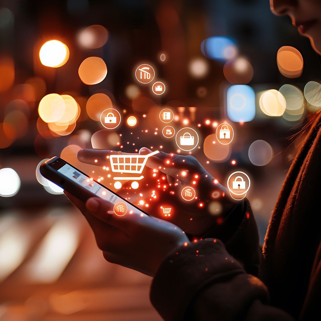 Cubi blu con simboli percentuali sparsi insieme.