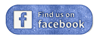 Ein blauer Button mit der Aufschrift „Finde uns auf Facebook“