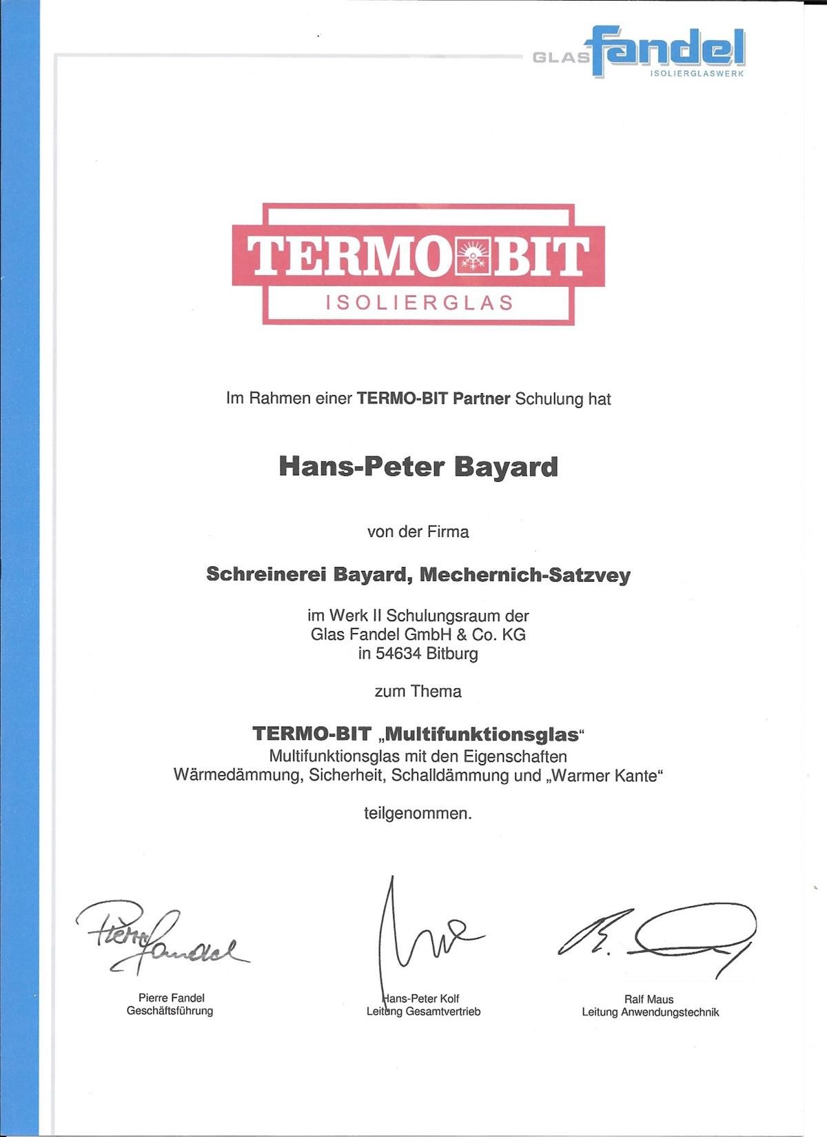 Ein Zertifikat mit der Aufschrift