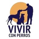 Hombre acariciando perros, silueta sobre un círculo amarillo. El texto dice 