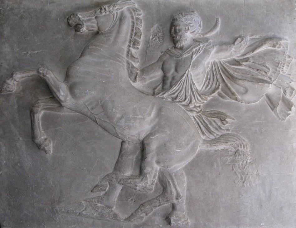 Gravure de cheval dans la pierre