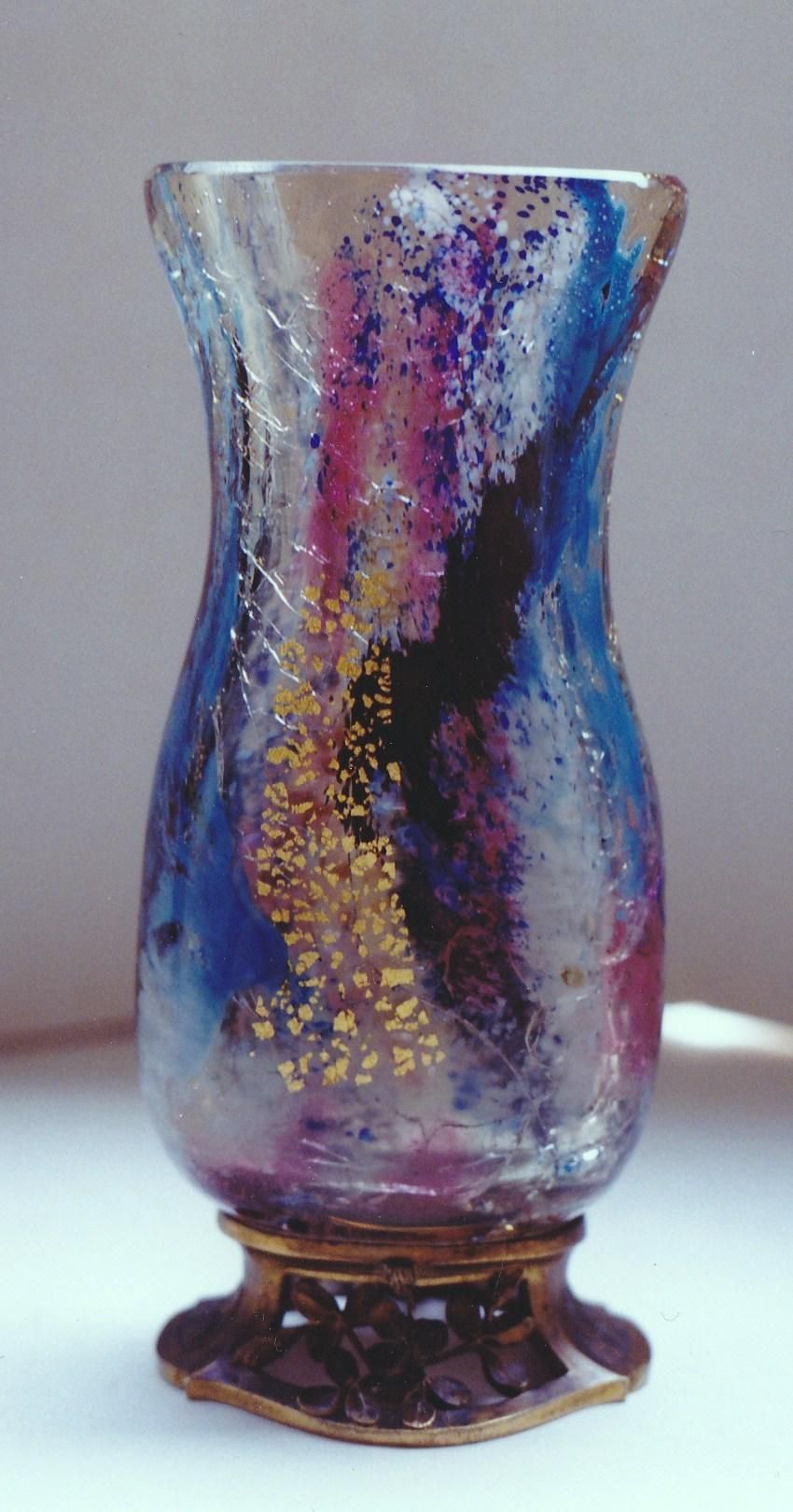 Vase bleu et rose