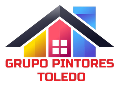 Logotipo de Grupo Pintores Toledo: silueta de casa con interior multicolor; texto rojo debajo.