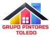 Logotipo de Grupo Pintores Toledo: silueta de casa con interior multicolor; texto rojo debajo.