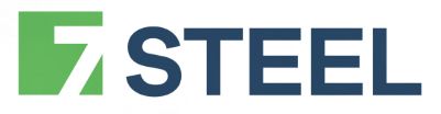 Vihreä ja sininen STEEL-logo tyylitellyllä vihreällä Z-kuvakkeella
