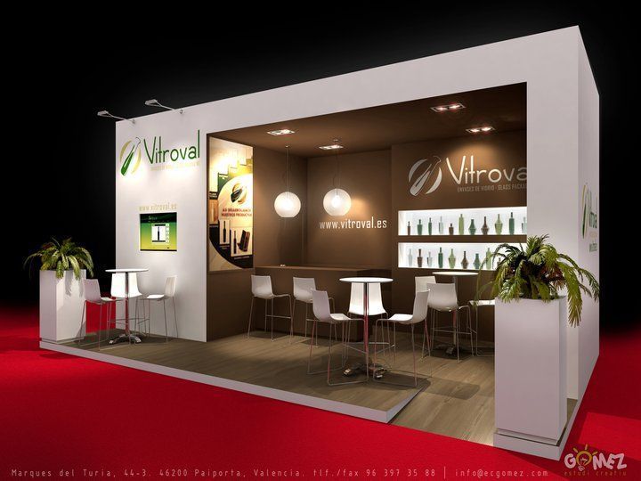 Representación 3D de un stand de exhibición para Vitroval.