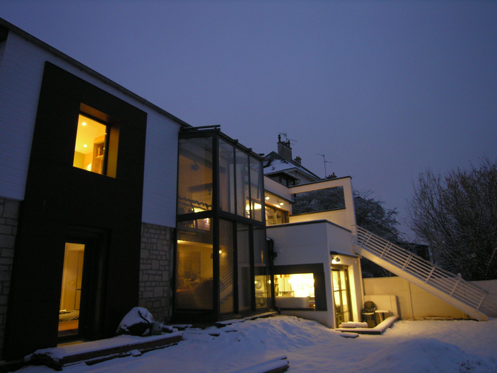 Extension d'une maison avec escalier