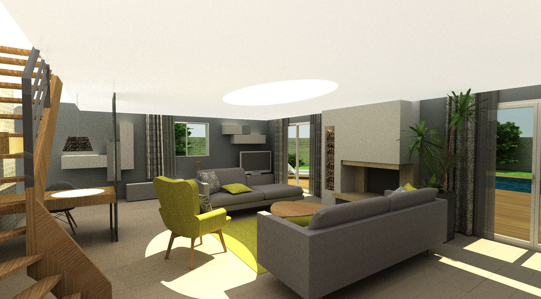 Plan 3D d'un intérieur de maison
