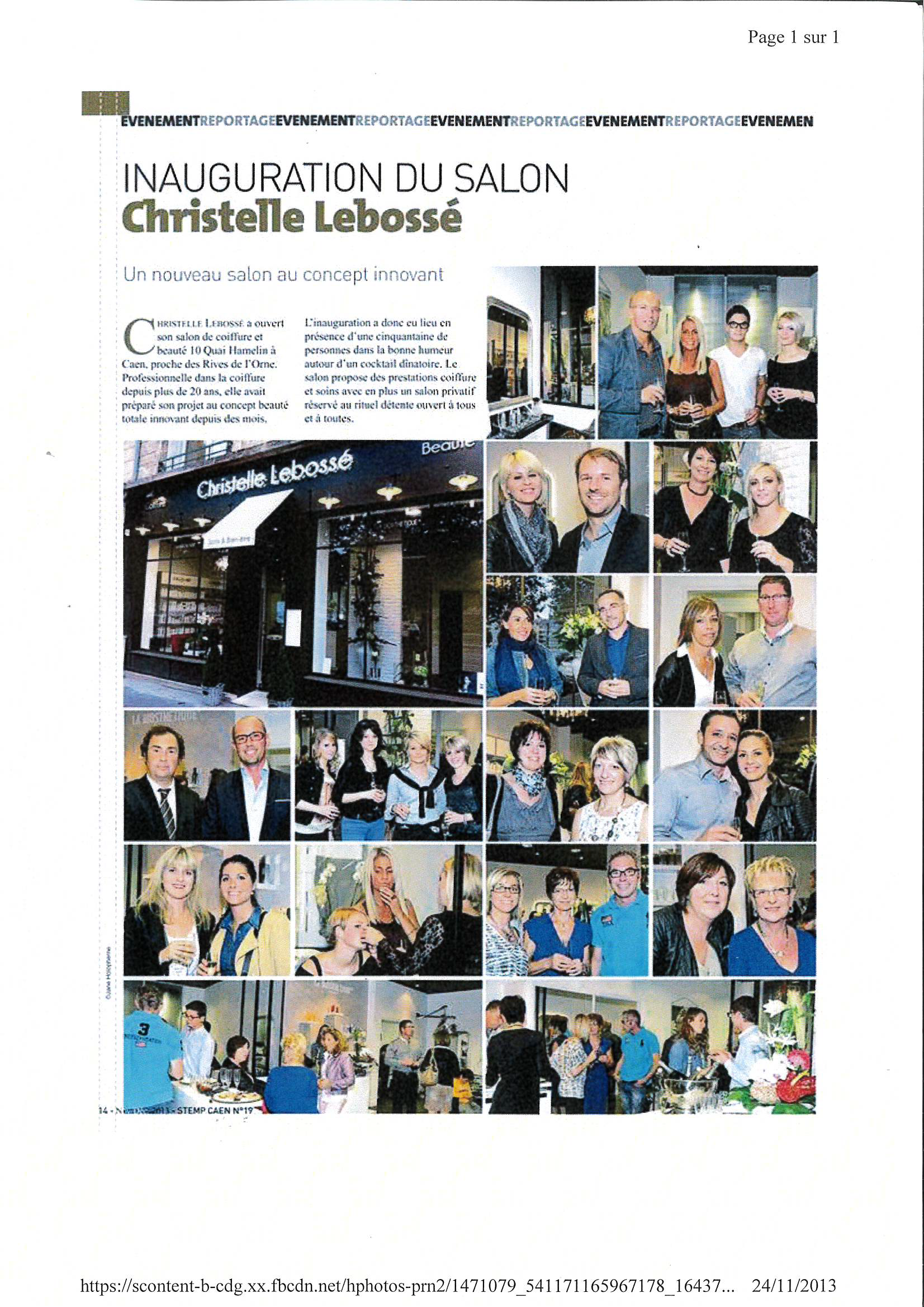 Article de presse sur le salon de Christelle Labossé.