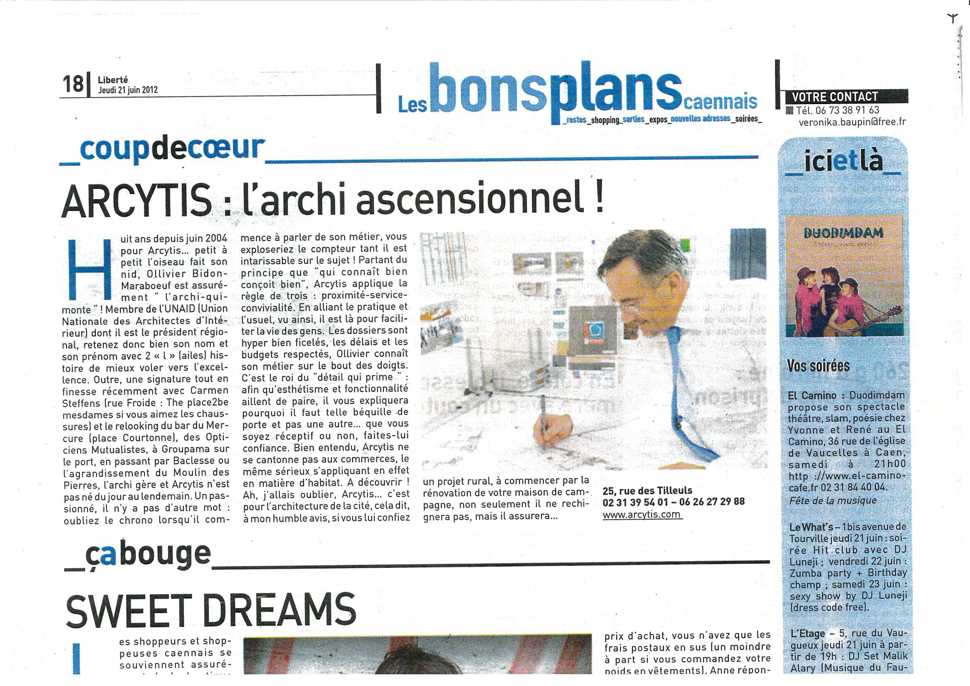Article de presse sur le cabinet arcytis.