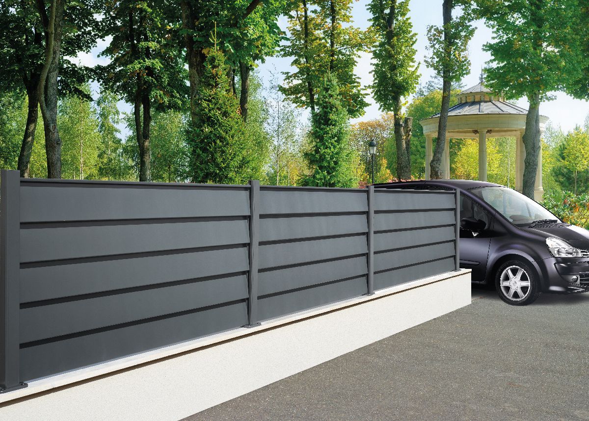 renault modus à côté d'une cloture