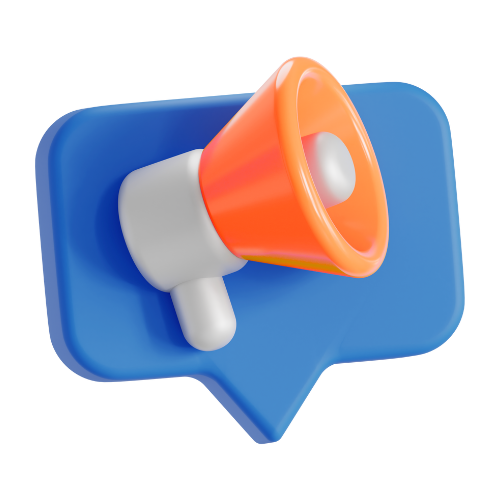 Megafon-Symbol, steht für offene Kommunikation, klare Abstimmung und partnerschaftliche Zusammenarbeit im Fulfillment.