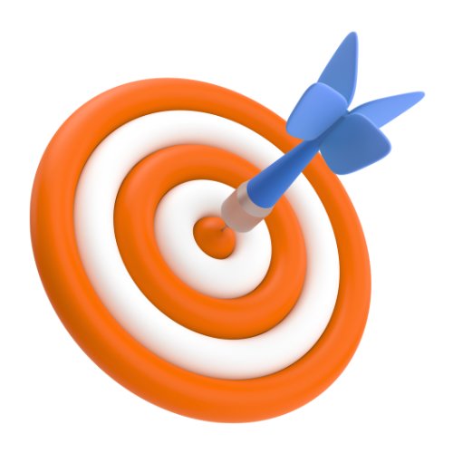 Zielscheibe mit Pfeil im Zentrum, symbolisiert präzise Arbeit, hohe Genauigkeit und Qualitätsfokus bis ins Detail im Fulfillment.