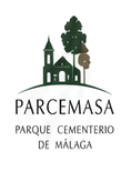 Logo for Parcemasa Parque Cementerio de Málaga with a green cemetery and tree icon