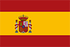 Bandera española con franjas horizontales rojas y amarillas y el escudo de armas centrado cerca del asta.
