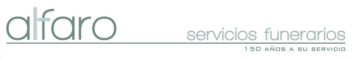 A logo for alfaro servicios funerarios is shown