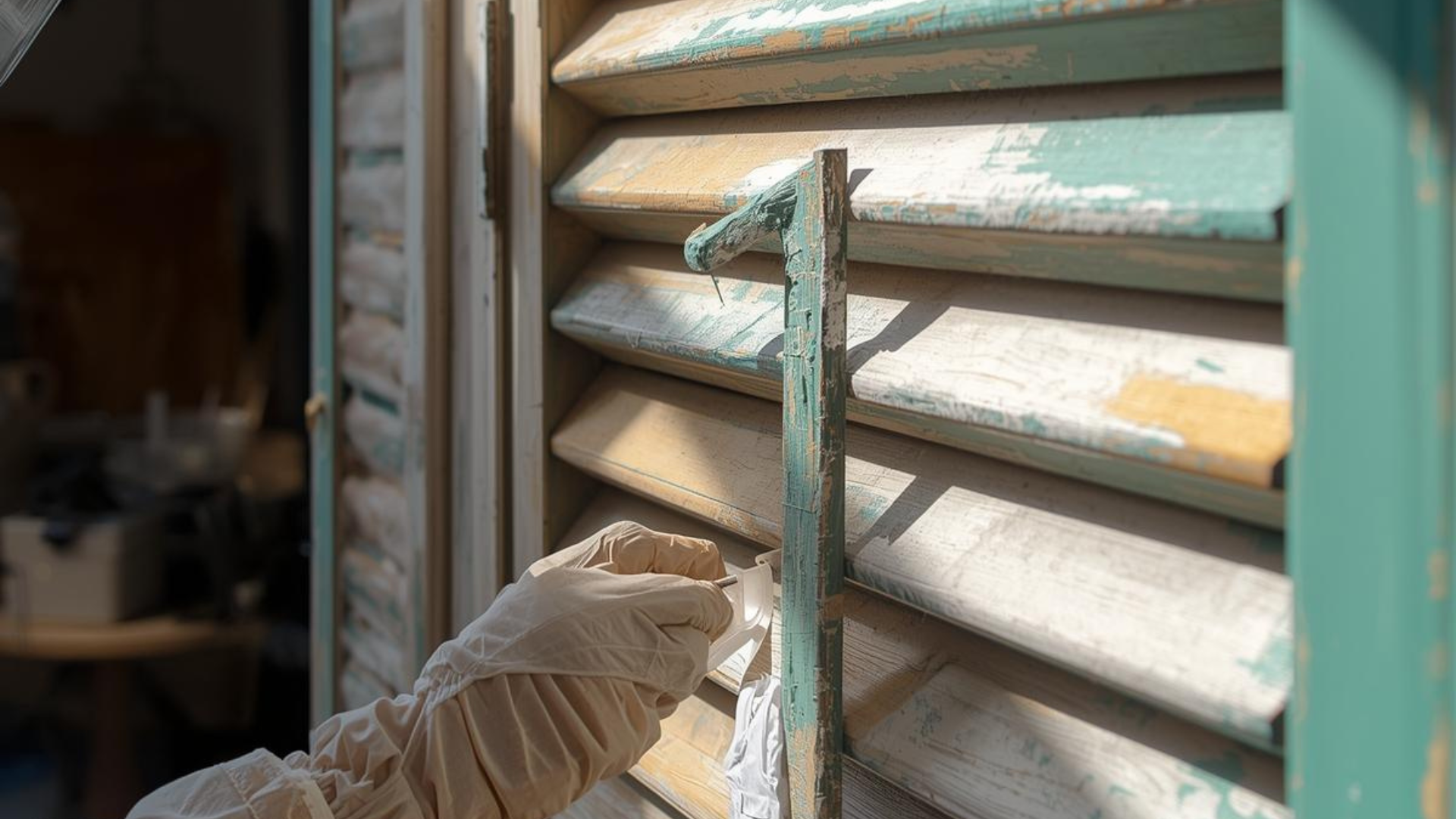 Une personne nettoie à haute pression un toit de tuiles rouges ; elle pulvérise de l'eau.