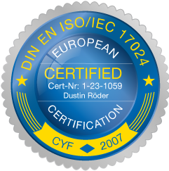 DIN EN ISO/IEC 17024 zertifiziert DIN EN ISO/IEC 17024 zertifiziert