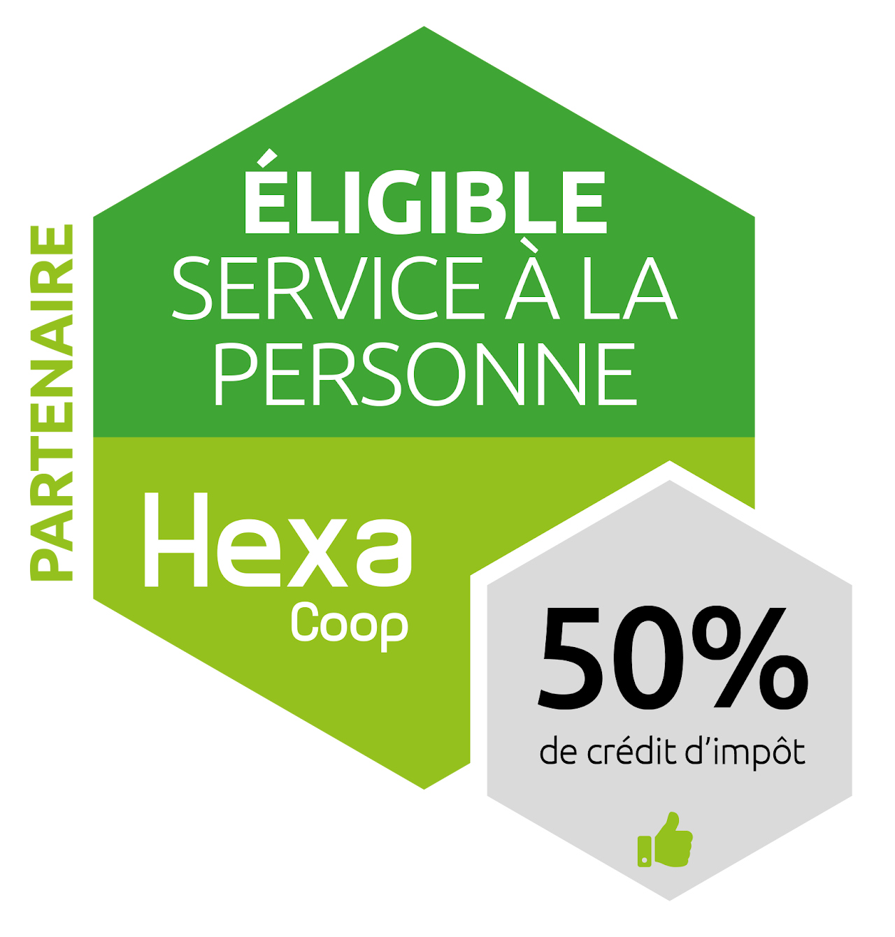 Logo de notre partenaire Hexa Coop 50 %