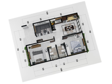 Plan en rendu 3D vue du dessus