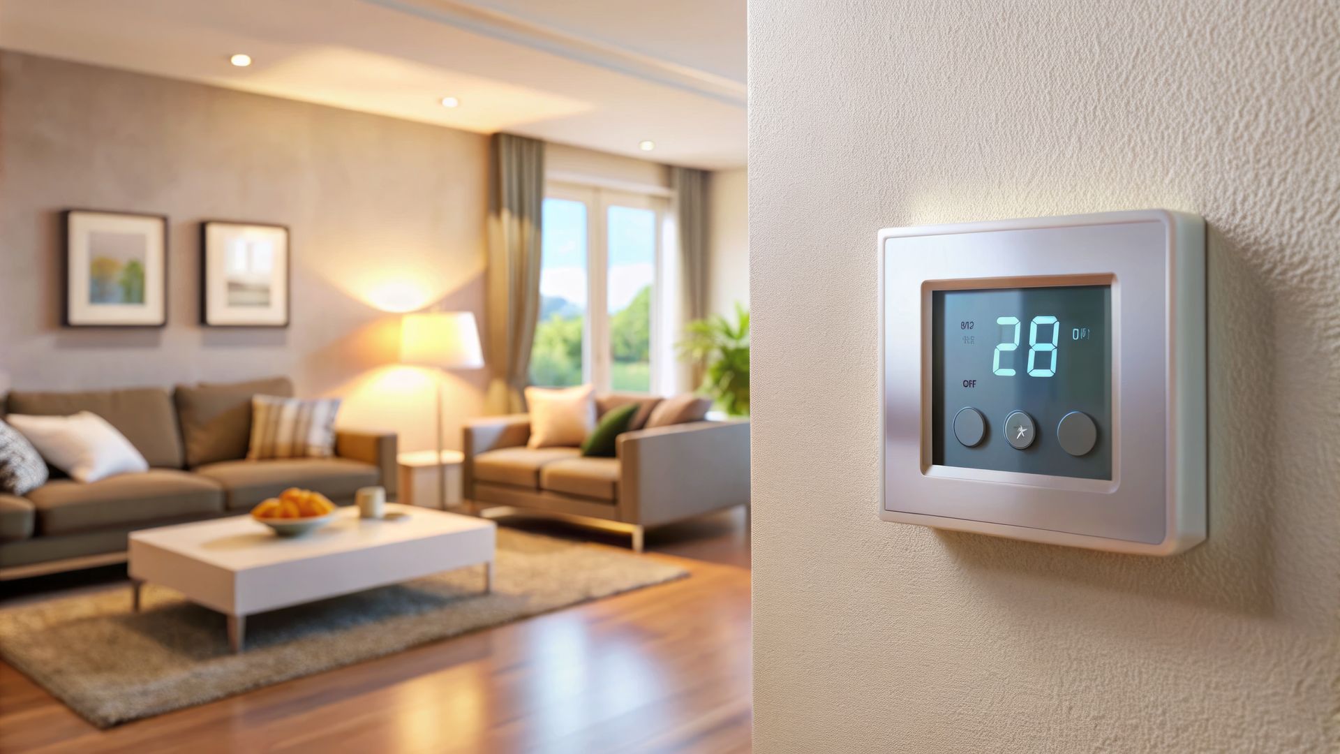 Un thermostat réglé à 28 degrés