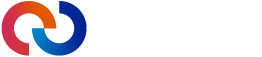Abstrakti punainen ja sininen toisiinsa kietoutuva py&ouml;re&auml; logo valkoisella taustalla