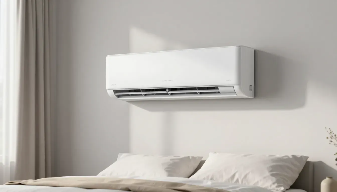 Un hombre lleva un cartel en una habitación vacía.