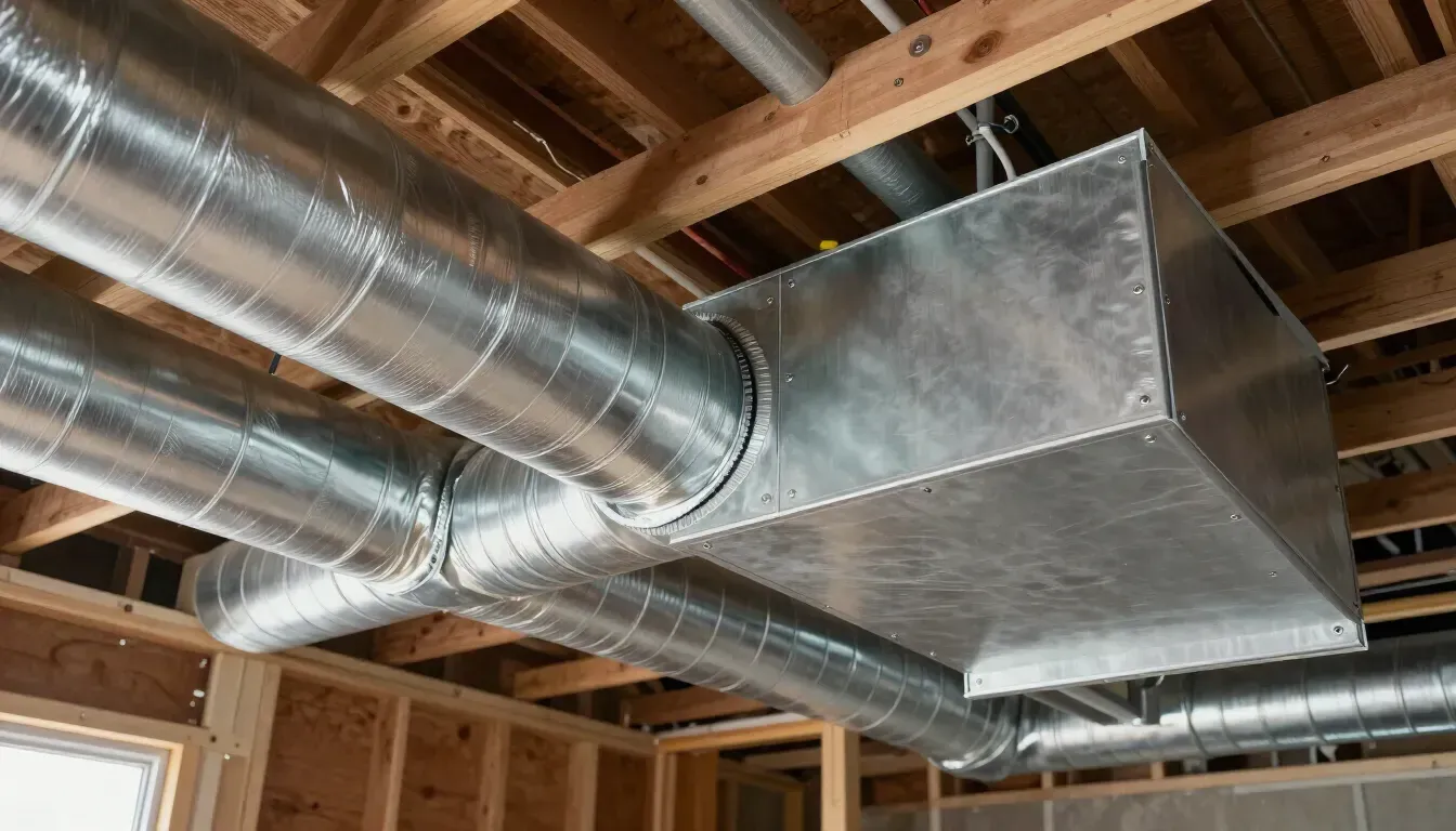 Un refrigerador blanco está en una habitación con tuberías conectadas a él.