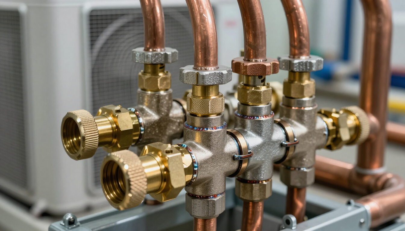 Una habitación con muchas calderas y una puerta.