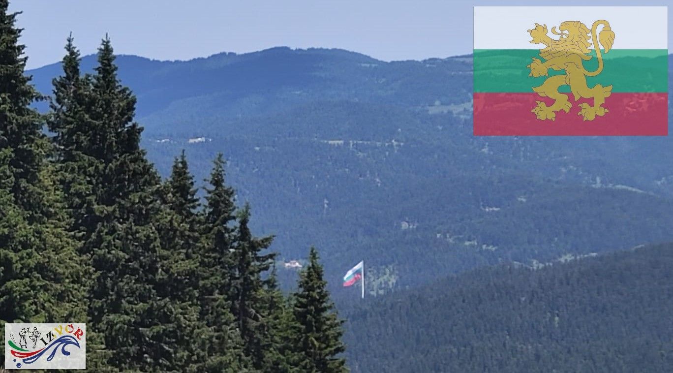 Berglandschap met de Bulgaarse vlag