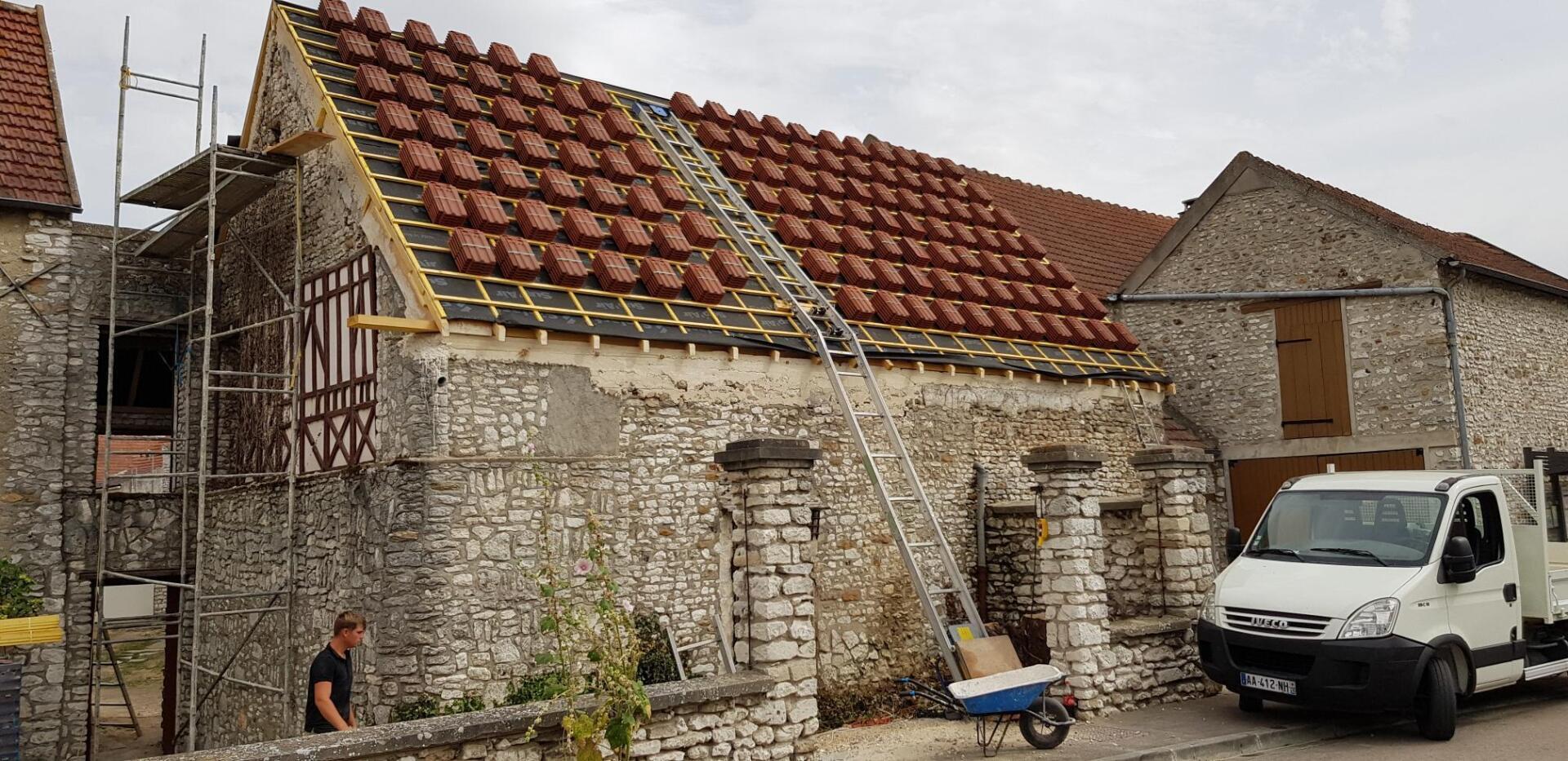 Tuiles préparées pour la pose