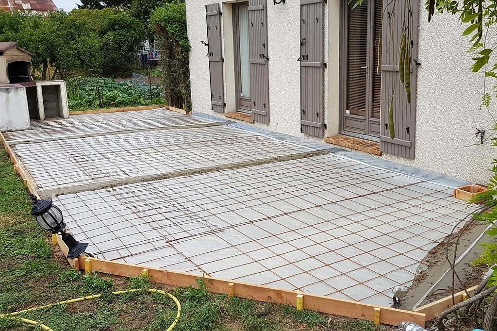 Terrasse en cours de construction