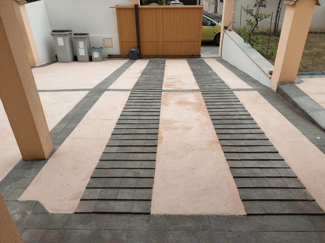 Terrasse terminée avec pavés