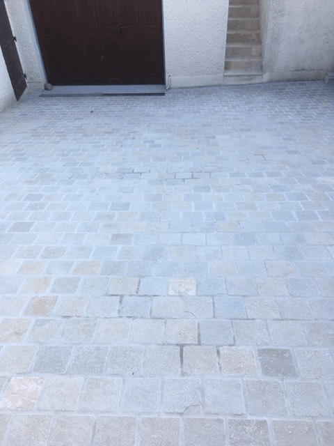 Pose de pavés terminée 7