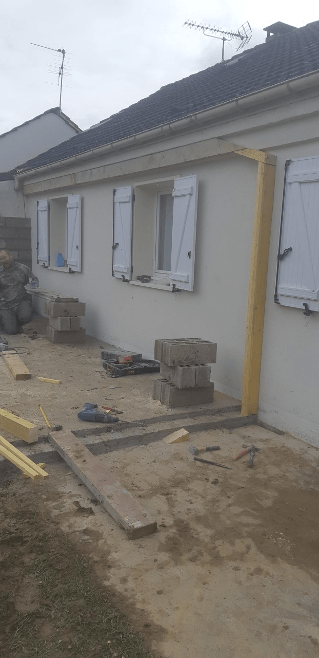 Pose du béton terrasse