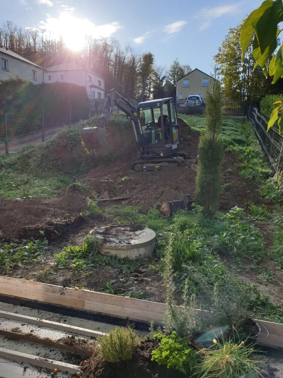 Travaux de terrassement avec mini-pelle