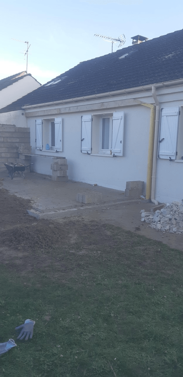 Coulage de béton sur terrasse