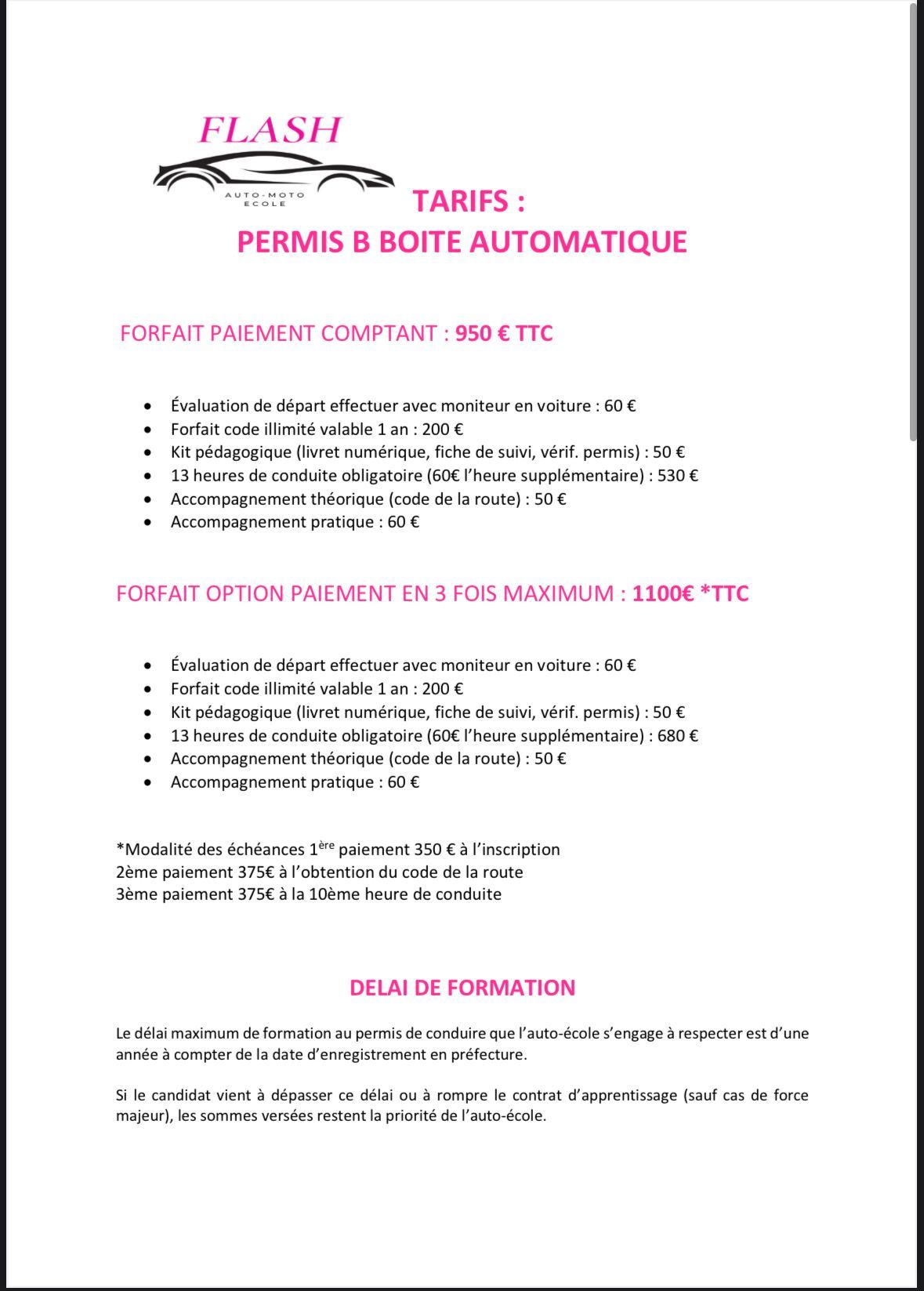 Forfait traditionel