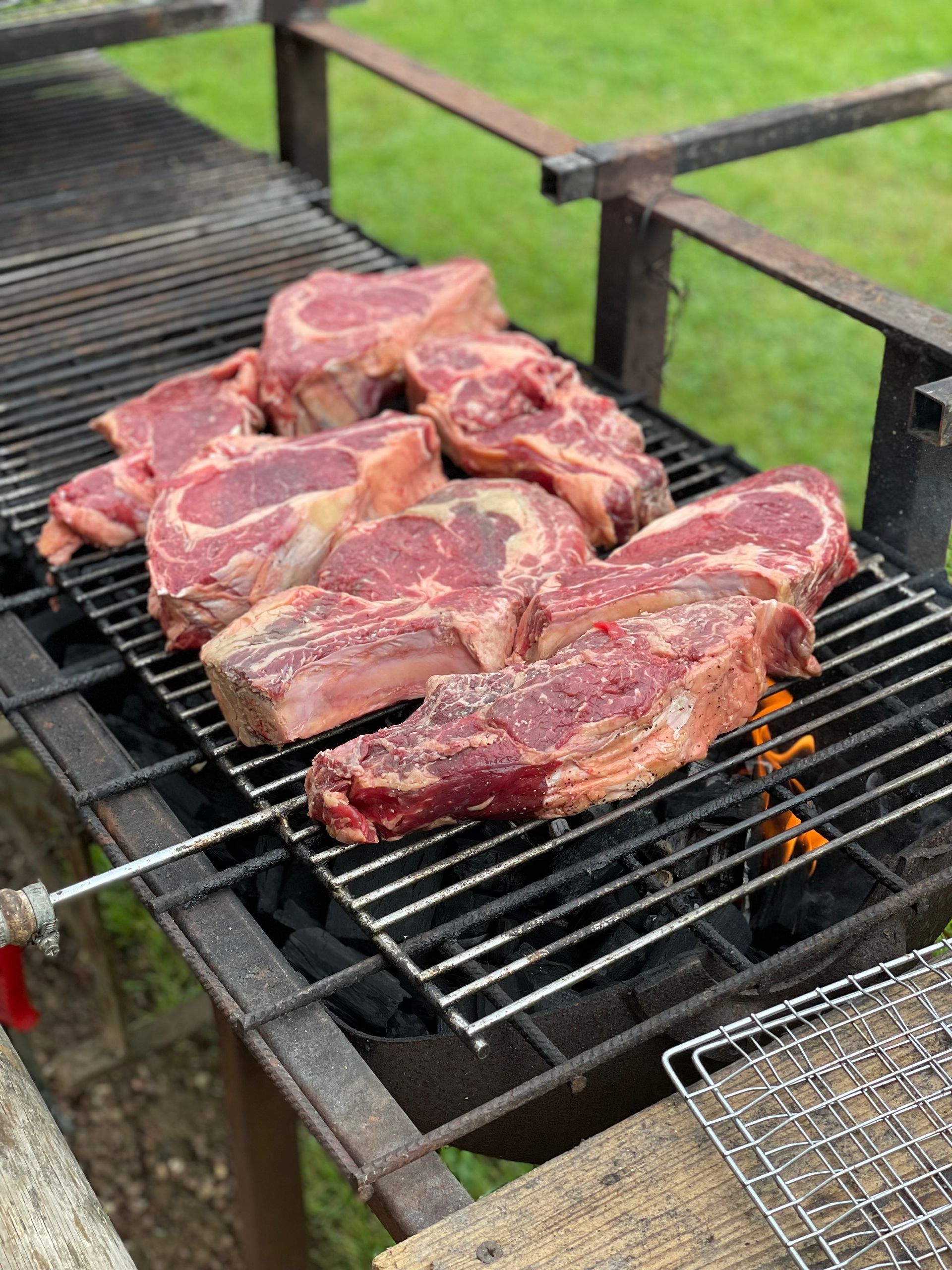 Côte de bœuf en train de griller