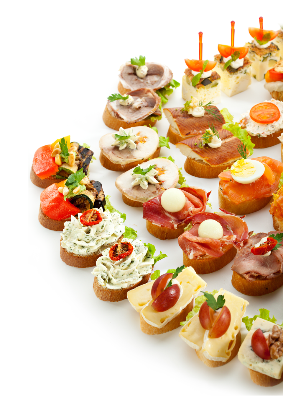 Ensemble de mets et d'amuse-bouche