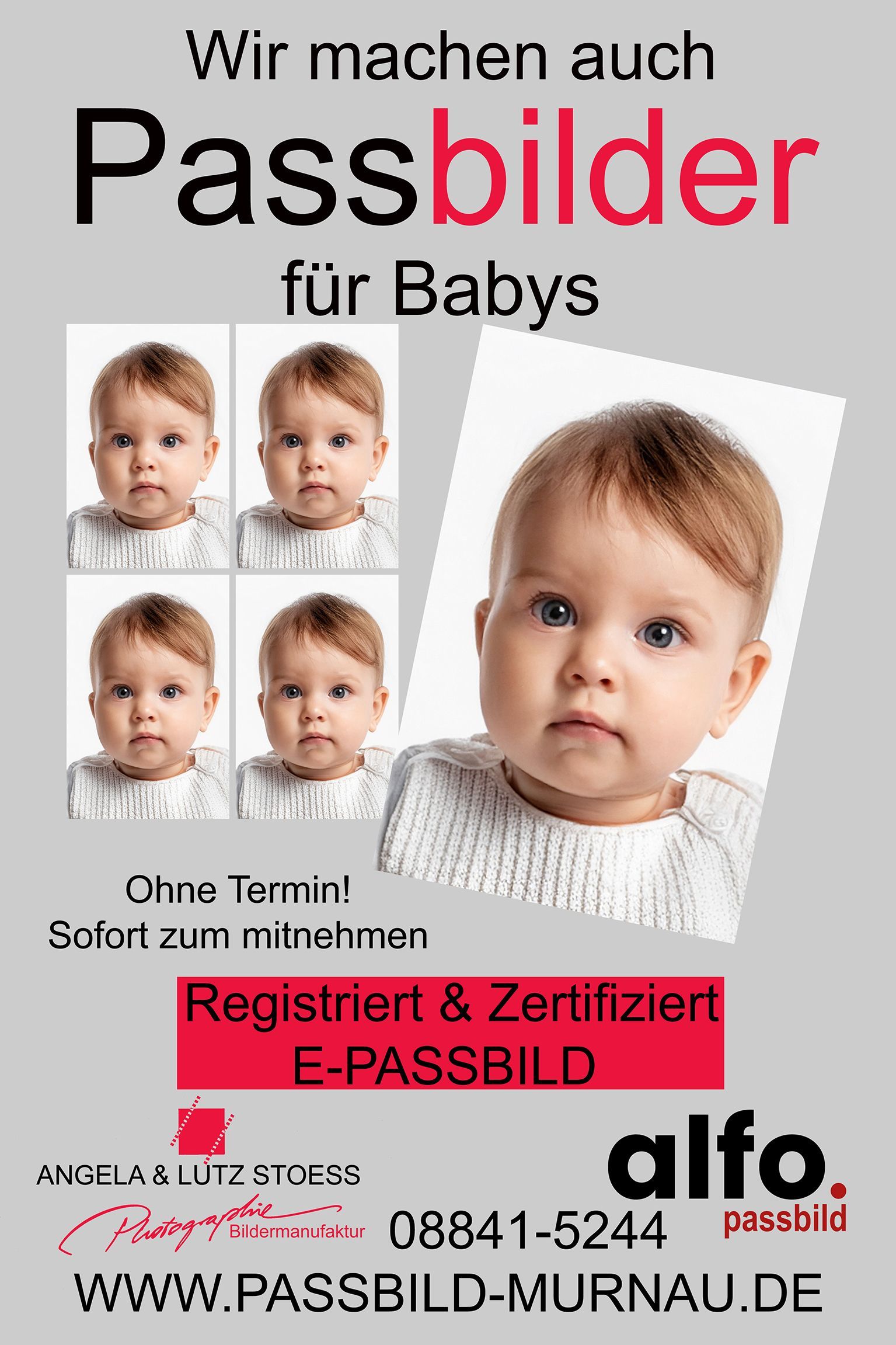 Professionelle Passbilder für Babys ohne Termin