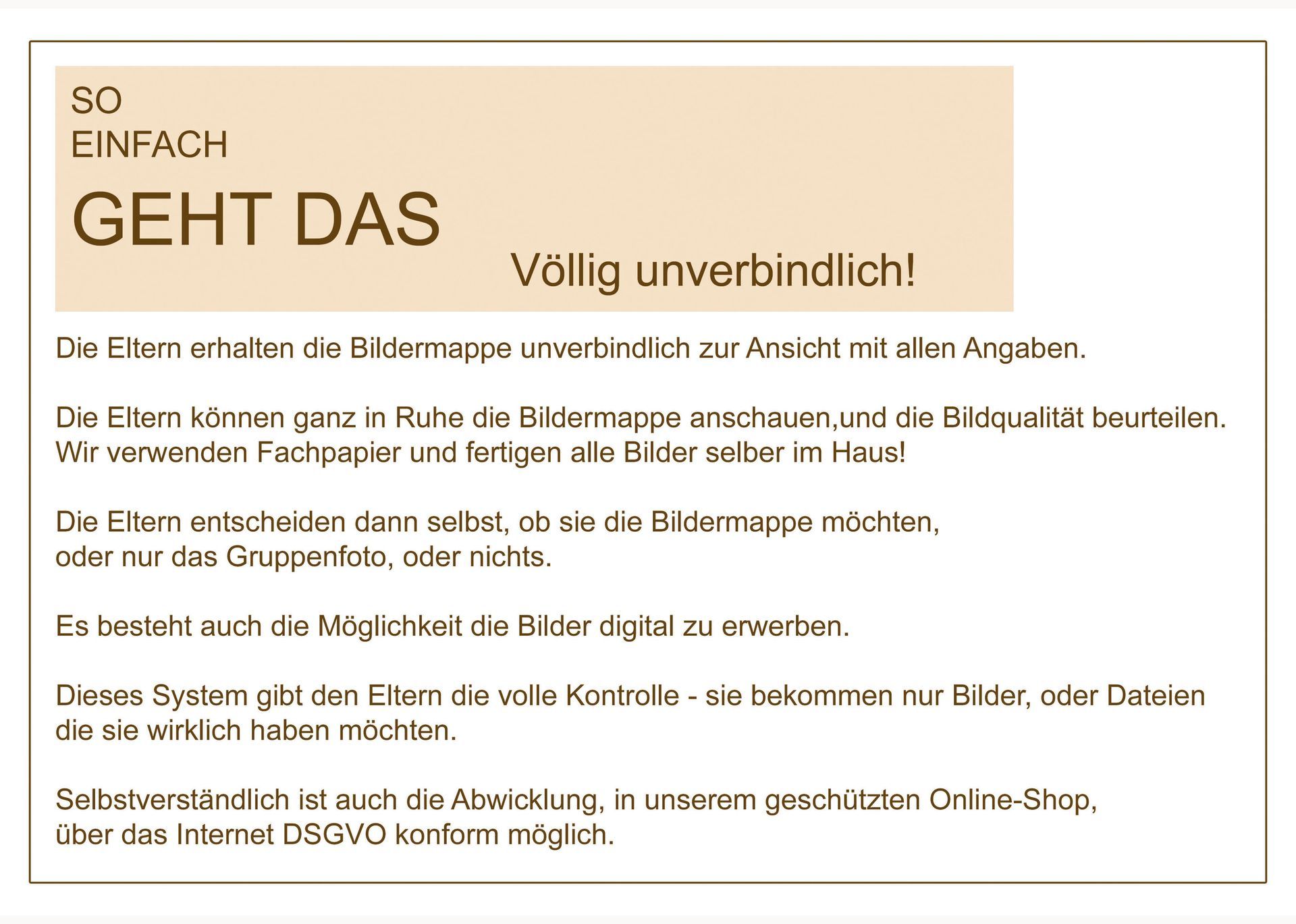 Informationsseite mit dem Titel „So einfach geht das“, erklärt Vorgehen und Abläufe.