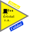 Un logotipo triangular amarillo para "Don Cristal SA" con un icono de sombrero de copa